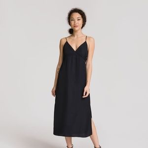 Grana Silk Paneled Slip Midi Dress / Size S